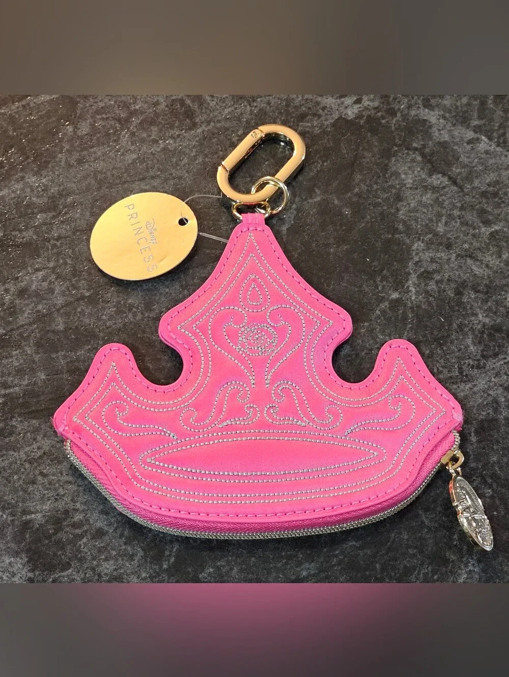 Bath & Body Works Disney Princess Aurora Pink Crown Keychain Pouch NWT